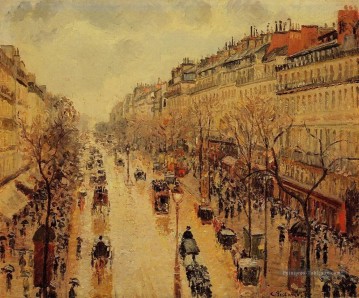  1897 Art - boulevard montmartre après midi sous la pluie 1897 Camille Pissarro